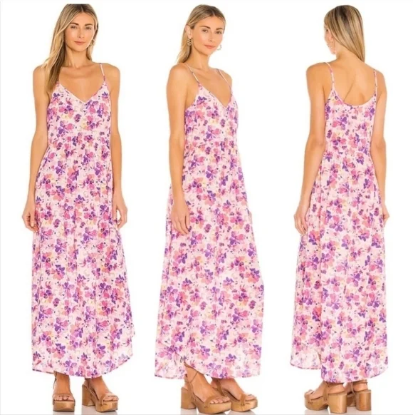 LoveShackFancy Faraday Floral-Print Slip Maxi Dress Size Medium - Picture 2 of 14